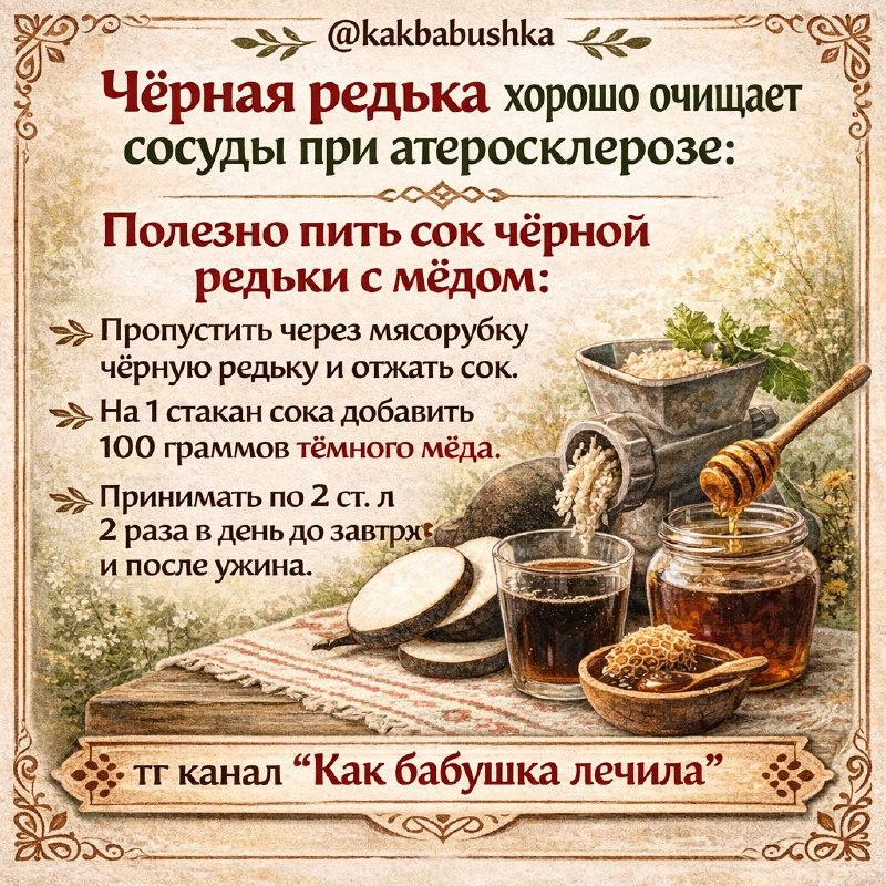 Чёрная редька с мёдом — природное средство для чистки сосудов