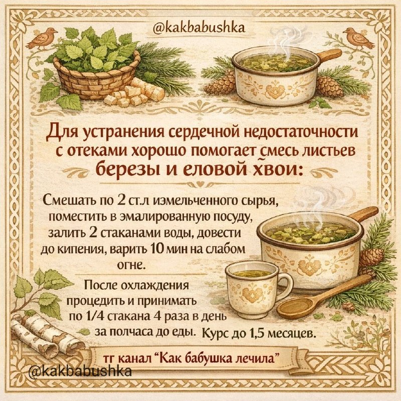 Народное средство для лечения сердечной недостаточности с отеками