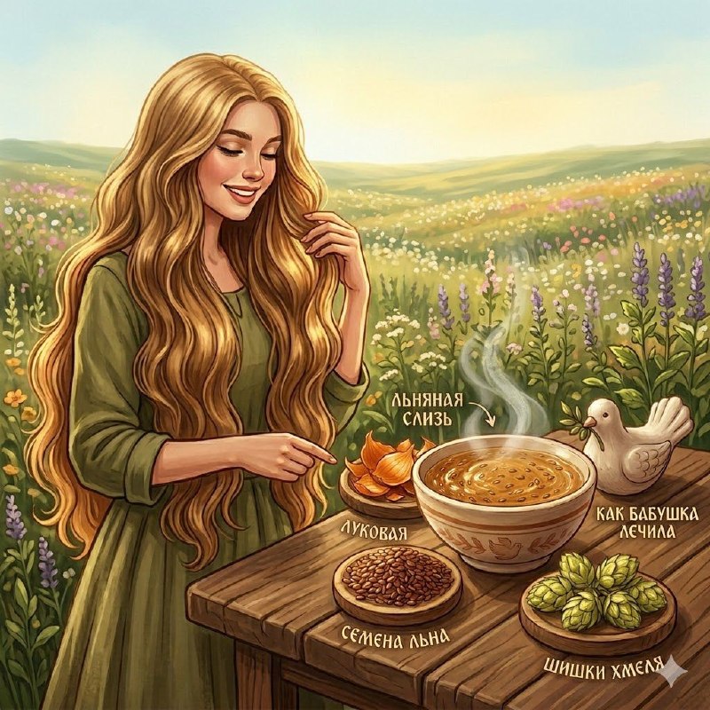 Маска «Живой шёлк» для волос: лен, луковая шелуха и хмель