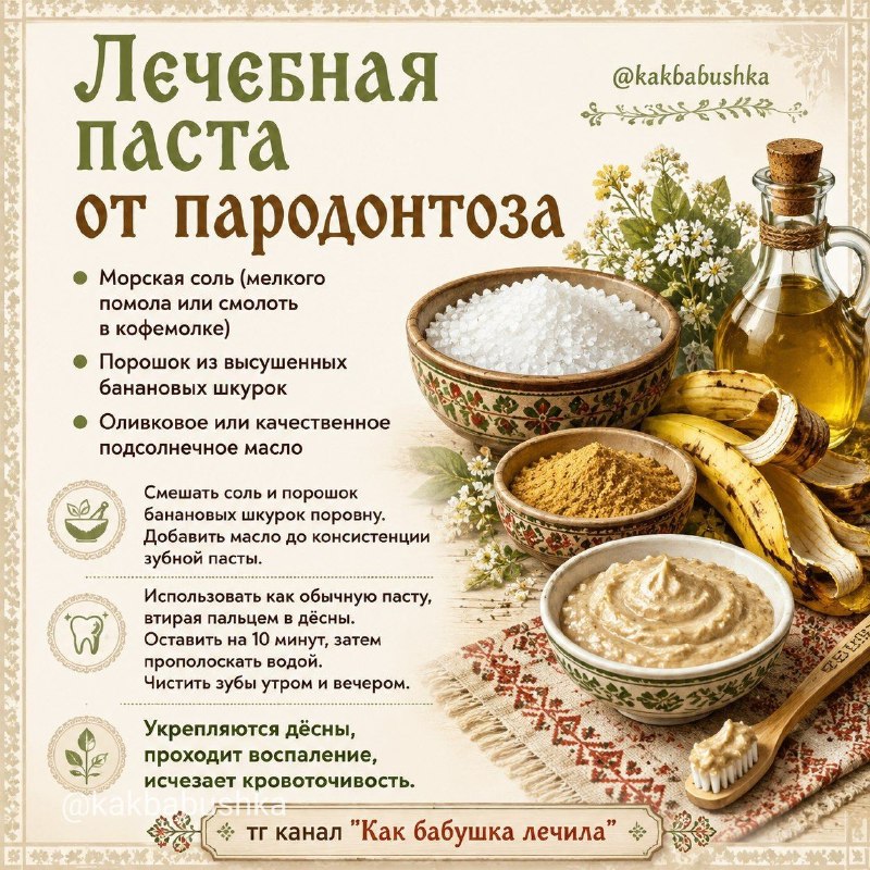 Домашняя лечебная паста от пародонтоза