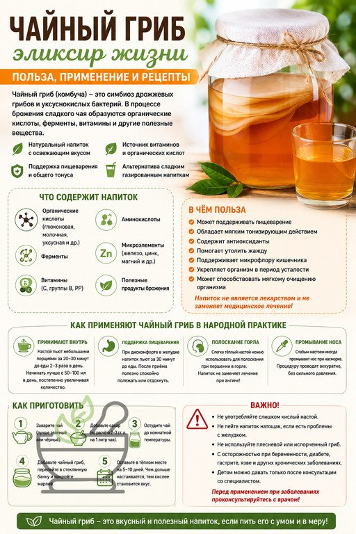 Комбуча: что нужно знать о чайном грибе