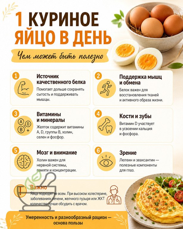 Что будет, если есть одно куриное яйцо в день?