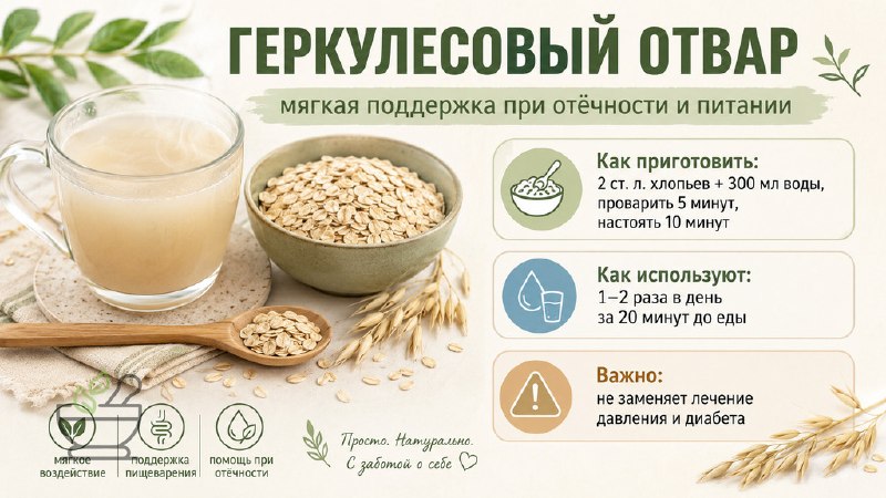 Геркулесовый отвар: польза, рецепт и противопоказания