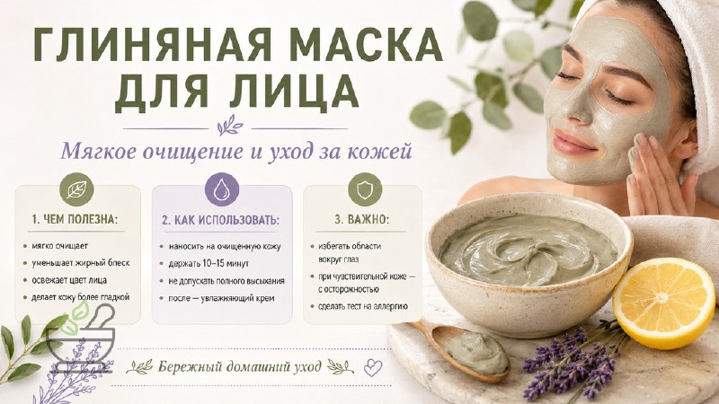 Глиняная маска для лица: мягкое очищение и уход за кожей