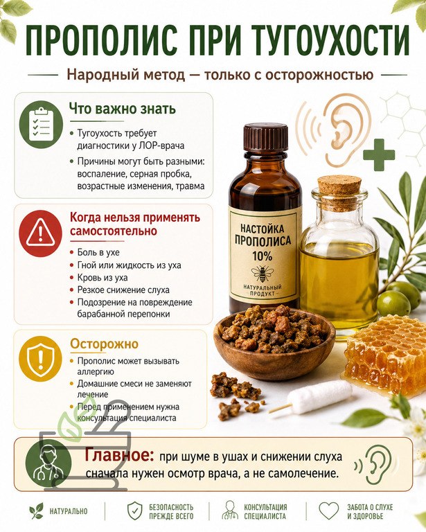 Прополис при тугоухости: народный метод, который требует осторожности