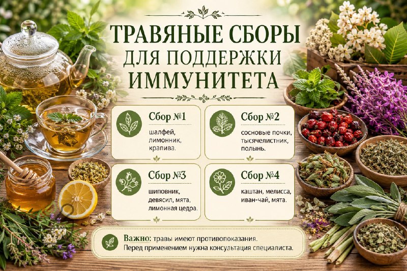 Травяные сборы для поддержки иммунитета: рецепты и предостережения