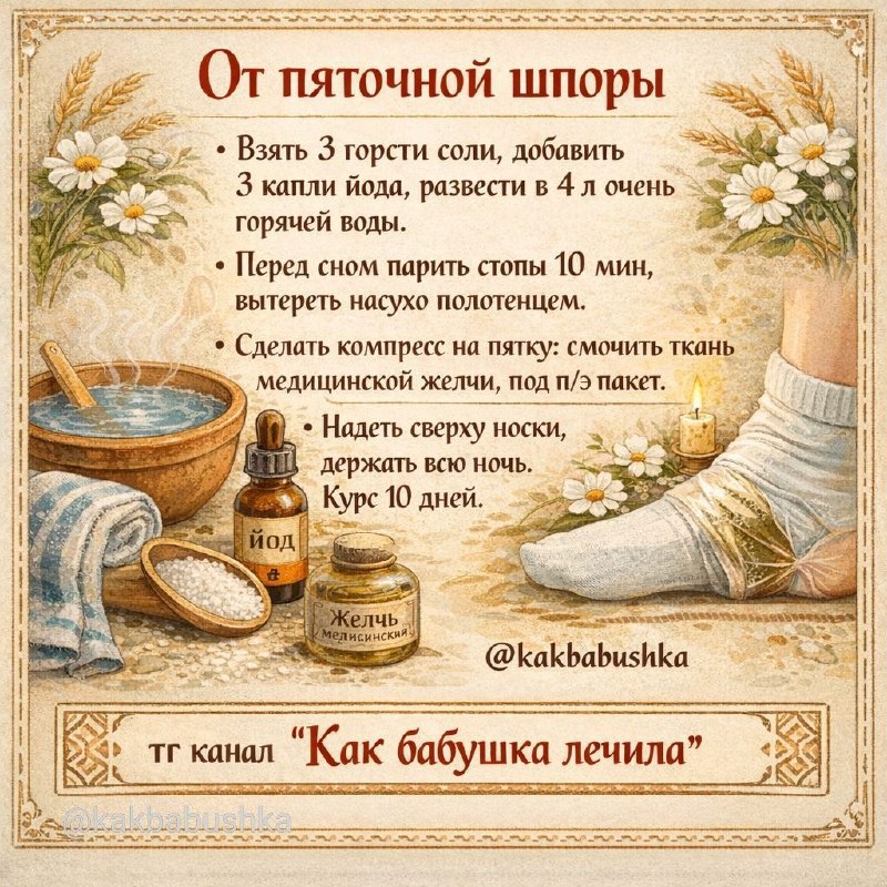 Как вылечить пяточную шпору народными средствами