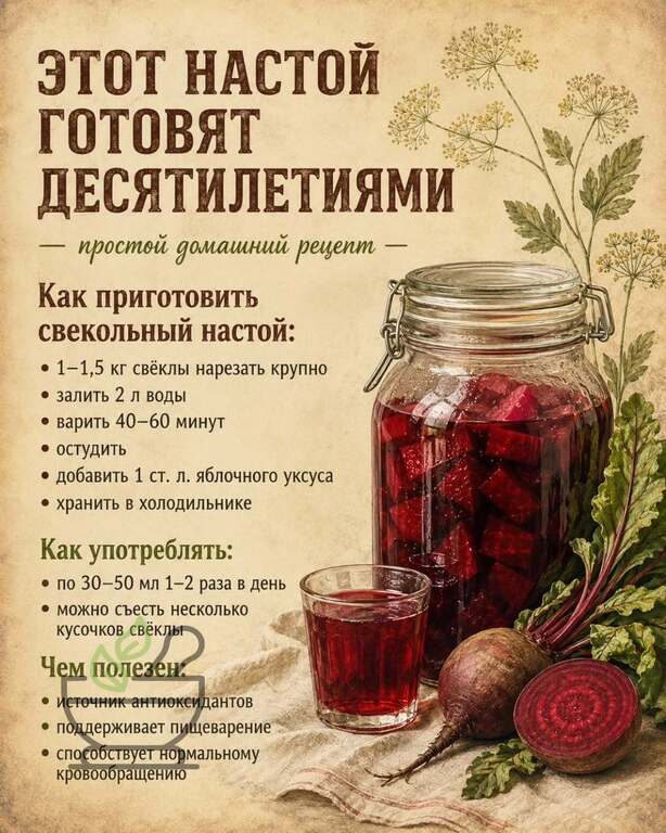 Свекольный настой: простой рецепт и польза для здоровья